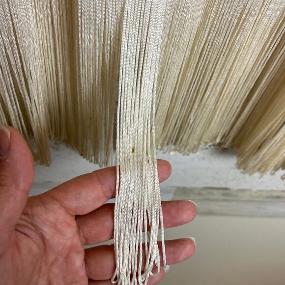 Altar'd State womens small long sleeve tan cream lace tunic top fringe sweater - Picture 5 of 8